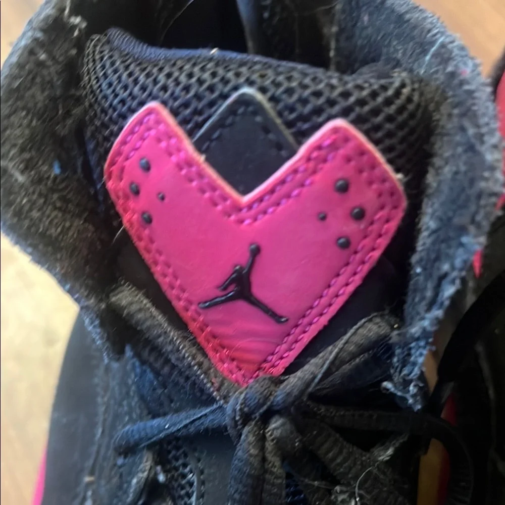 Nike  Air Jordan True Flight Black and Fushia High-Top Sneakers - Picture 2 of 6